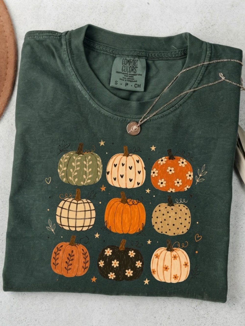 Halloween Pumpkin Patch Autumn Harvest Graphic Comfort Color T-Shirt